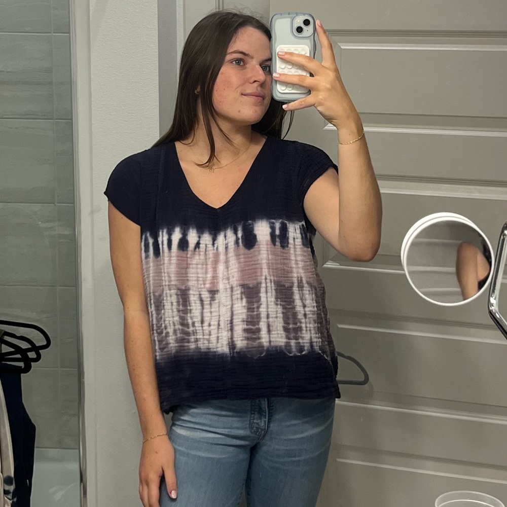 River + Sky Blue Tie Dye top